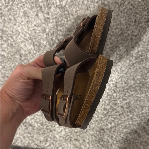 Kids Birkenstock Brown Double Strap Sandals - Picture 2 of 4